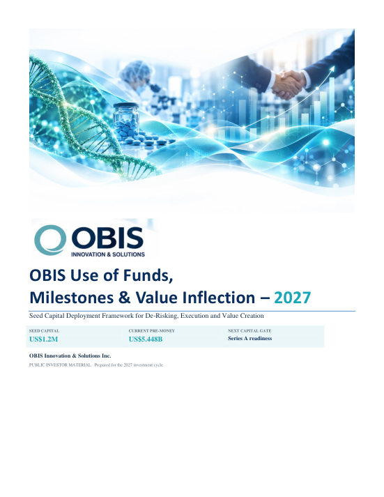 Cover: Use of Funds, Milestones & Value Inflection